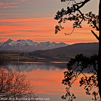Buy canvas prints of Sunset colours across Loch Portree by Richard Smith