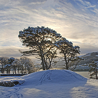 Buy canvas prints of  On the 'Lump', Portree, on a snow clad winters af by Richard Smith