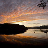 Buy canvas prints of  Sunrise colour over Loch Portree. by Richard Smith
