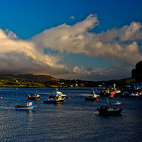 Buy canvas prints of Loch portree in evening light. by Richard Smith