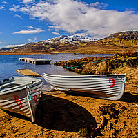 Buy canvas prints of Fishing boats on the shore of Loch Leathan by Richard Smith