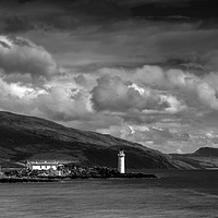 Buy canvas prints of Monochrome of Lighthouse on Eilean Sionnach by Richard Smith