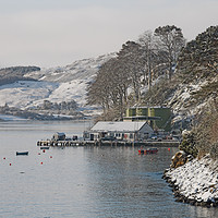 Buy canvas prints of The end of Portree pier in winter by Richard Smith
