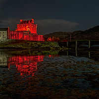 Buy canvas prints of Remembrance day lighting at Eilean Donan Castle #2 by Richard Smith
