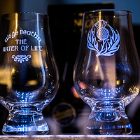 Buy canvas prints of Whisky glasses in a Portree shop window by Richard Smith