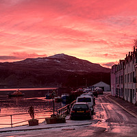 Buy canvas prints of Sunrise over Ben Tianavaig and Loch Portree watche by Richard Smith