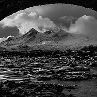 Buy canvas prints of Black Cuillin from under an arch by Richard Smith