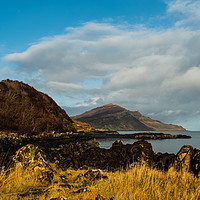Buy canvas prints of Ben Tianavaig from the Braes coast by Richard Smith