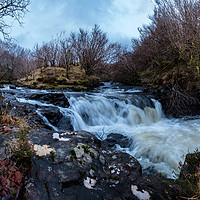 Buy canvas prints of Waterfall below the joining of two rivers. by Richard Smith