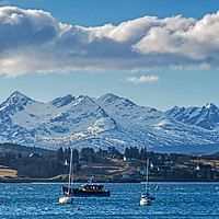 Buy canvas prints of The Cuillin across Loch portree by Richard Smith