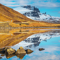 Buy canvas prints of Standing in Loch Fada to photograph the Storr. by Richard Smith