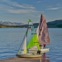 Buy canvas prints of Two sailing dinghies return to the Sailing Club by Richard Smith
