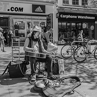 Buy canvas prints of Street busker and his dog. by Richard Smith