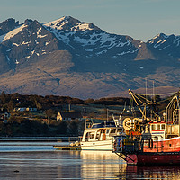 Buy canvas prints of Close up of boats at Portree pier. by Richard Smith