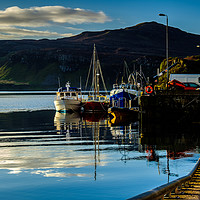 Buy canvas prints of Moored to Portree pier at first sunlight #2 by Richard Smith