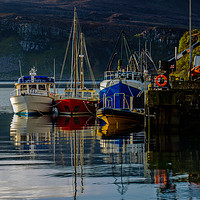 Buy canvas prints of Moored to Portree pier at first sunlight #3 by Richard Smith