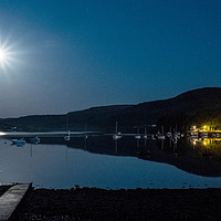 Buy canvas prints of A full moon over Loch by Richard Smith