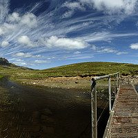Buy canvas prints of The footbridge over the north end of Loch Fada by Richard Smith
