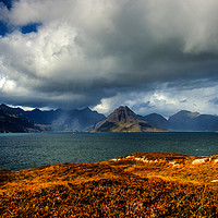 Buy canvas prints of A view across Loch Scavaig to the Cuillin Hills by Richard Smith