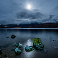 Buy canvas prints of Full moon over Loch Ainort by Richard Smith