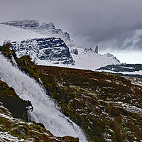 Buy canvas prints of Bride's Veil Falls and the Storr by Richard Smith