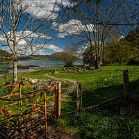 Buy canvas prints of Through a kissing gate to a holiday home by a Loch by Richard Smith