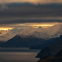 Buy canvas prints of The snow covered Red Cuillin from the Staffin road by Richard Smith