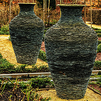 Buy canvas prints of Two Urn Sculptures side by side by Richard Smith