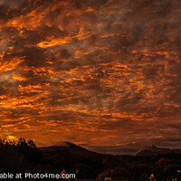 Buy canvas prints of recent orange sunrise over Portree. by Richard Smith