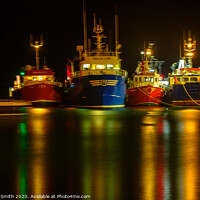 Buy canvas prints of Trawlers with a long exposure, lots of reflections by Richard Smith