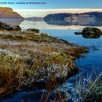 Buy canvas prints of A wee burn flows into Loch Portree on the high tide. by Richard Smith
