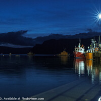 Buy canvas prints of Fishing boats moored to the end of the pier at the blue hour. #2 by Richard Smith