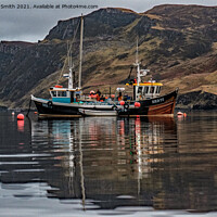Buy canvas prints of Two Creel boats transferring creels one to the other. by Richard Smith