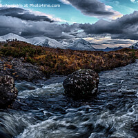 Buy canvas prints of Allt Dubh and the Red and Black Cuillin. by Richard Smith