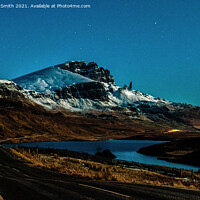 Buy canvas prints of The Storr under the light of a full moon. by Richard Smith