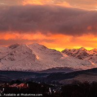 Buy canvas prints of Early February sunset over The Cuillin Hills. by Richard Smith