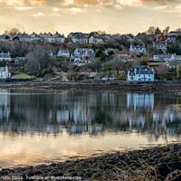 Buy canvas prints of Redcliff House and Scorrybreac House reflected in Loch Portree. by Richard Smith