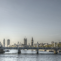 Buy canvas prints of From Waterloo Bridge by Vicky Mitchell