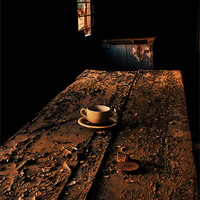 Buy canvas prints of old cup old table by Brian O'Dwyer
