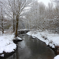 Buy canvas prints of snow river view by caren chapman