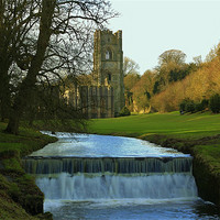 Buy canvas prints of Fountains Abbey North Yorkshire by Mark Lee