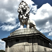 Buy canvas prints of The South Bank Lion 1 by Emma Ward