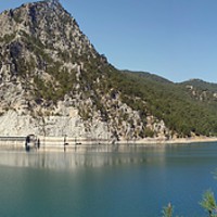 Buy canvas prints of Green canyon lake by Emma Ward