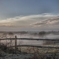 Buy canvas prints of A Frosty, Misty, Sunny Morning by Nigel Jones