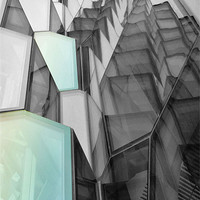 Buy canvas prints of Harpa Building Abstract by Michael Thompson