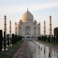 Buy canvas prints of Taj Mahal At Sunset by Louise Wilson