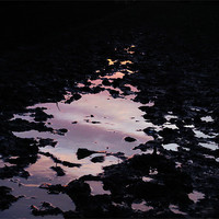 Buy canvas prints of reflective mud puddle by Seth jones