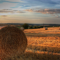 Buy canvas prints of Haybales at Dusk by Stuart Gennery