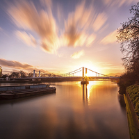Buy canvas prints of Sunset over Albert Bridge by Stuart Gennery
