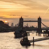 Buy canvas prints of  Sunrise over the Pool of London by Stuart Gennery